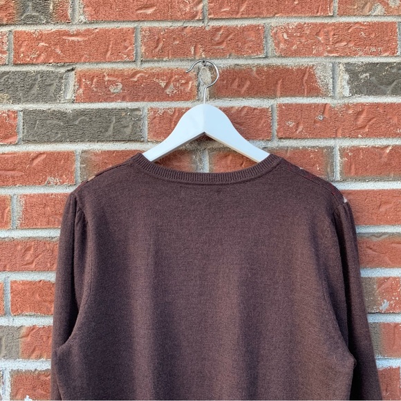 ❌SOLD❌ Italian 100% Merino Wool Scoop Neck Jacquard Dark Academia College Sweat… - Picture 10 of 10